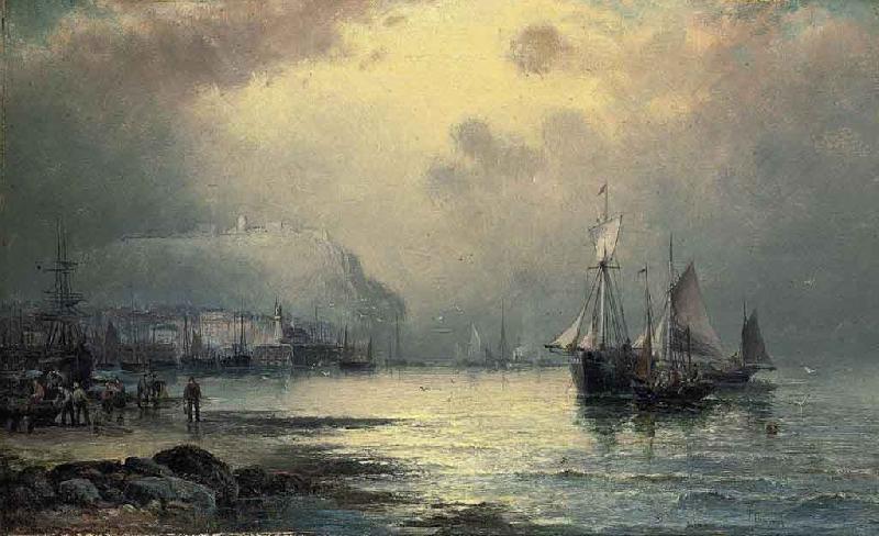 William J.Glackens Fishing vessels off Scarborough at dusk Germany oil painting art